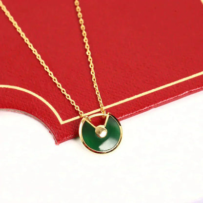 [Amore Jewelry]AMULETTE GOLD MALACHITE NECKLACE