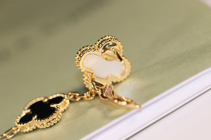 [Amore Jewelry]CLOVER EARRINGS GOLD ONYX MOP 3 MOTIF