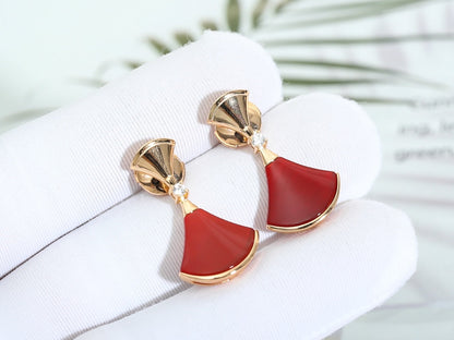 [Amore Jewelry]DREAM Carnelian PINK GOLD EARRINGS