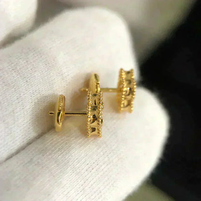 [Amore Jewelry]CLOVER MINI 9.5MM MALACHITE  EARRINGS