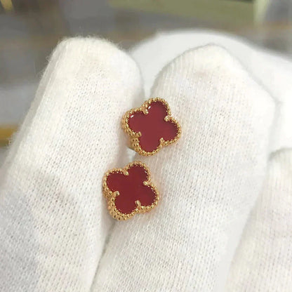 [Amore Jewelry]CLOVER MINI 9.5MM CARNELIAN EARRINGS