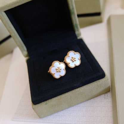 [Amore Jewelry]LUCKY PINK GOLD WHITE MOP EARRINGS
