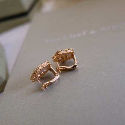 [Amore Jewelry]LUCKY PINK GOLD WHITE MOP EARRINGS