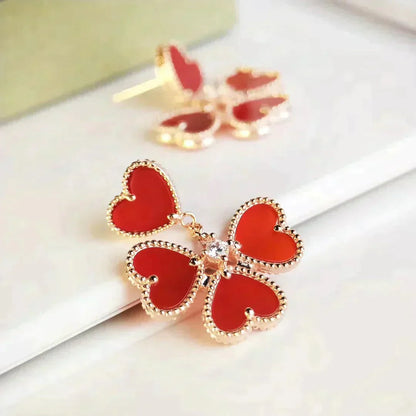 [Amore Jewelry]SWEET CLOVER CARNELIAN EARRINGS