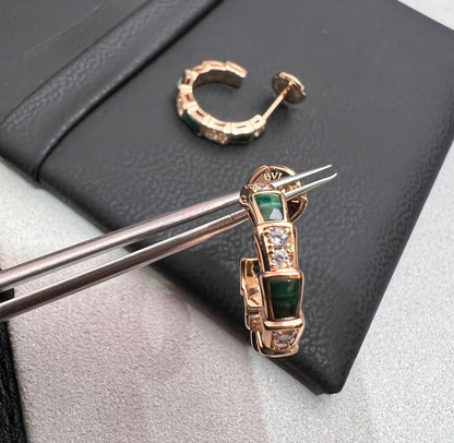 [Amore Jewelry]SERPENTI MALACHITE PINK GOLD EARRINGS