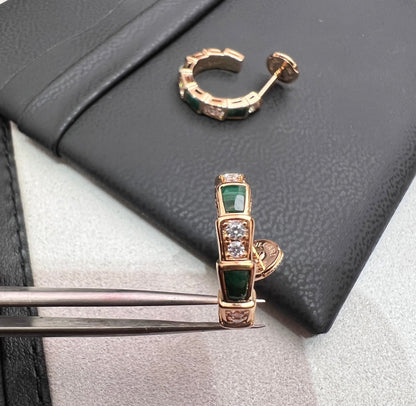[Amore Jewelry]SERPENTI MALACHITE PINK GOLD EARRINGS