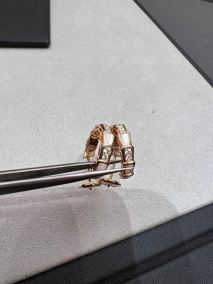 [Amore Jewelry]SERPENTI MOP PINK GOLD EARRINGS
