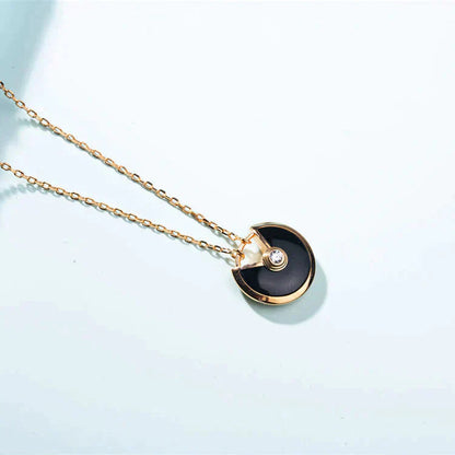 [Amore Jewelry]AMULETTE GOLD CARNELIAN ONYX NECKLACE