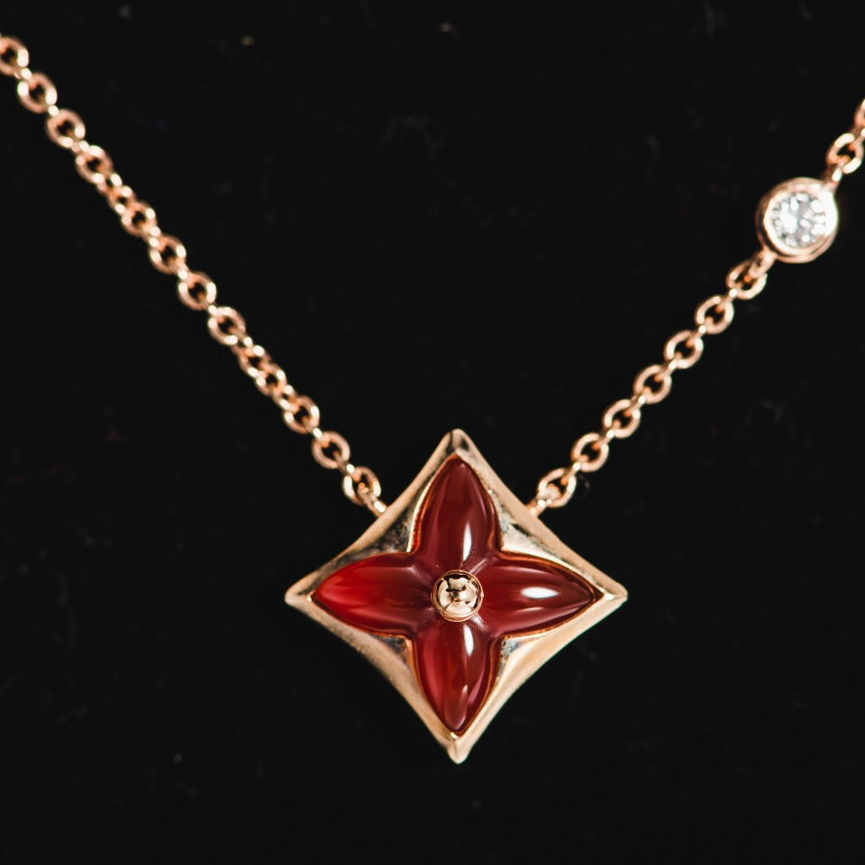 [Amore Jewelry]STAR NECKLACE PINK GOLD 1 DIAMOND
