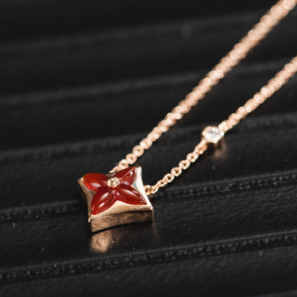 [Amore Jewelry]STAR NECKLACE PINK GOLD 1 DIAMOND