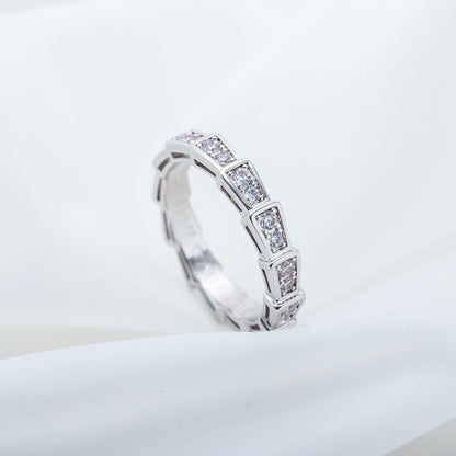 [Amore Jewelry]SERPENTI RING SILVER DIAMOND PAVED 3MM
