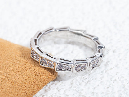 [Amore Jewelry]SERPENTI RING SILVER DIAMOND PAVED 3MM