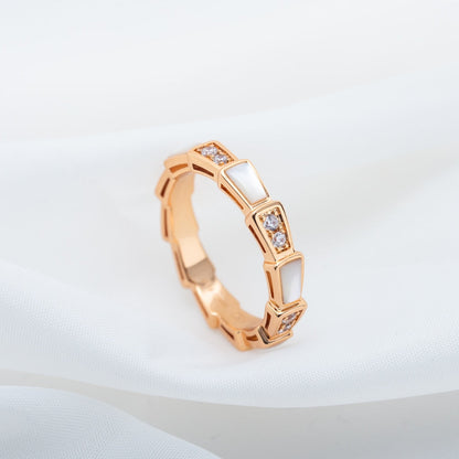 [Amore Jewelry]SERPENTI RING PINK GOLD DIAMOND MOP 3MM