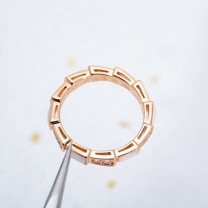 [Amore Jewelry]SERPENTI RING PINK GOLD DIAMOND MOP 3MM