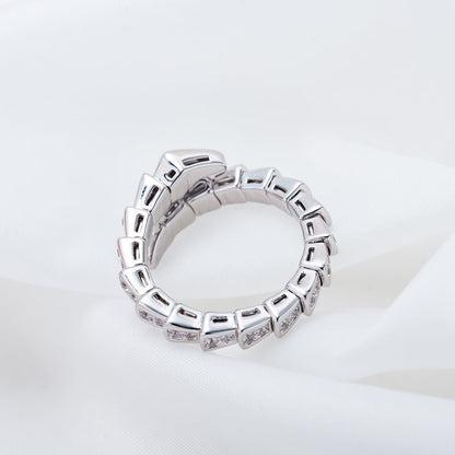 [Amore Jewelry]SERPENTI RING SILVER DIAMOND PAVED 4MM