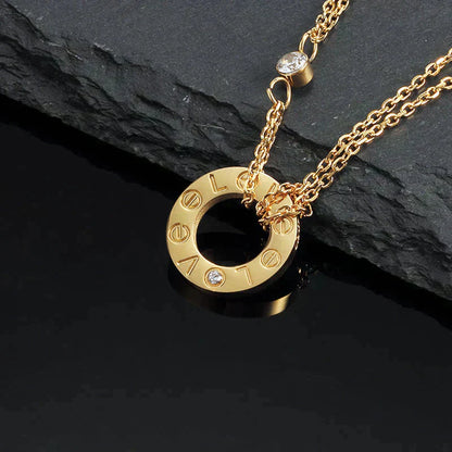 [Amore Jewelry]LOVE NECKLACE 16MM 2 DIAMONDS