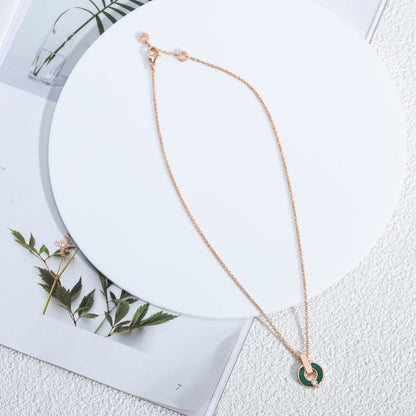 [Amore Jewelry]GARI NECKLACE PINK GOLD MALACHITE