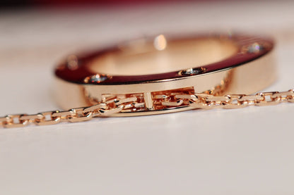 [Amore Jewelry]LOVE NECKLACE 16MM 6 DIAMONDS PINK GOLD