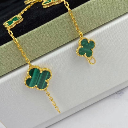 [Amore Jewelry]MAGIC CLOVER MALACHITE GOLD BRACELET 5 MOTIFS
