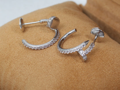 [Amore Jewelry]JUSTE EARRINGS 12.75MM SILVER DIAMOND