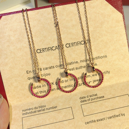[Amore Jewelry]JUSTE NECKLACE GOLD RED DIAMONDS
