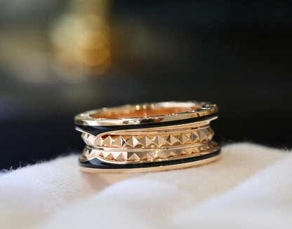 [Amore Jewelry]ZERO 1 PINK GOLD BLACK CERAMIC RING