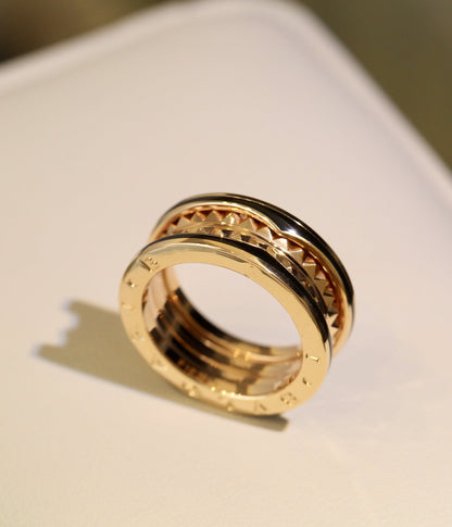 [Amore Jewelry]ZERO 1 PINK GOLD BLACK CERAMIC RING