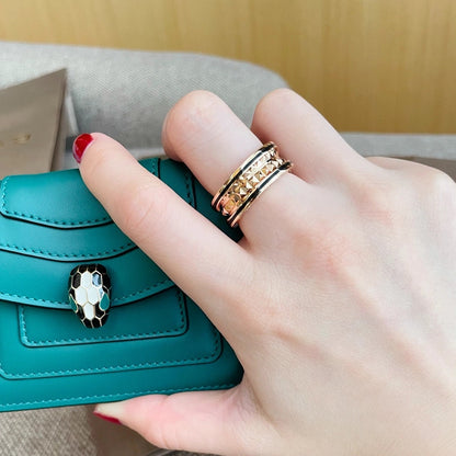 [Amore Jewelry]ZERO 1 PINK GOLD BLACK CERAMIC RING