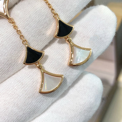 [Amore Jewelry]DREAM EARRINGS 3 MOTIFS ONYX MOP PINK GOLD