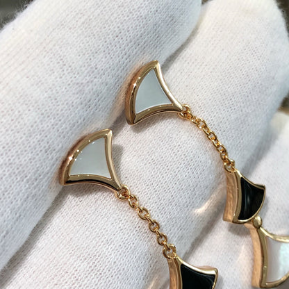 [Amore Jewelry]DREAM EARRINGS 3 MOTIFS ONYX MOP PINK GOLD