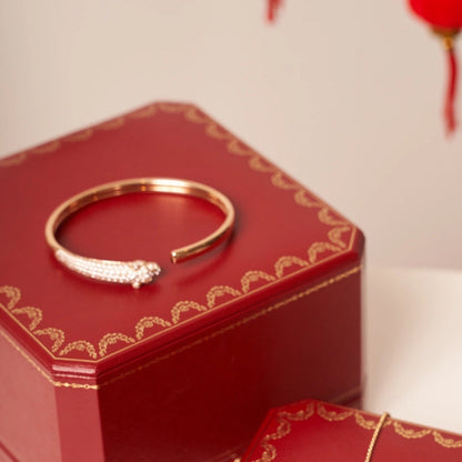 [Amore Jewelry]PANTHERE ROSE GOLD DIAMOND OPEN BRACELET