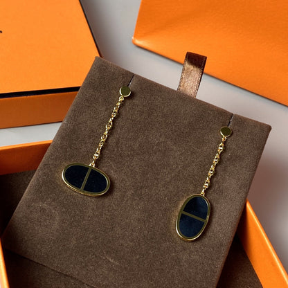 [Amore Jewelry]CHAINE VERSO BLACK CERAMIC EARRINGS