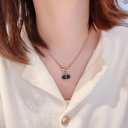 [Amore Jewelry]CHAINE VERSO BLACK CERAMIC NECKLACE