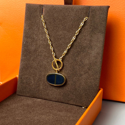 [Amore Jewelry]CHAINE VERSO BLACK CERAMIC NECKLACE