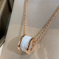 [Amore Jewelry]ZERO 1 WHITE CERAMIC PINK GOLD NECKLACE
