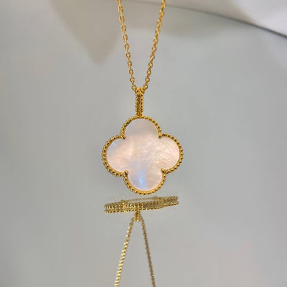 [Amore Jewelry]CLOVER 25MM MOP LARGE PENDANT NECKLACE