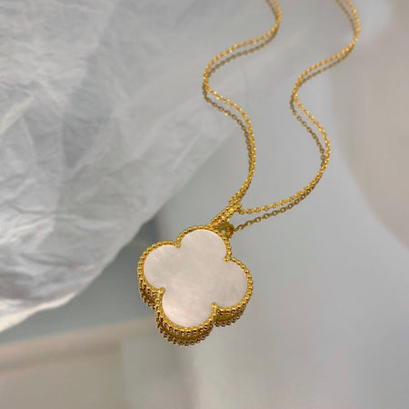 [Amore Jewelry]CLOVER 25MM MOP LARGE PENDANT NECKLACE