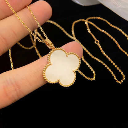 [Amore Jewelry]CLOVER 25MM MOP LARGE PENDANT NECKLACE