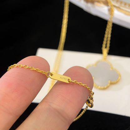 [Amore Jewelry]CLOVER 25MM MOP LARGE PENDANT NECKLACE