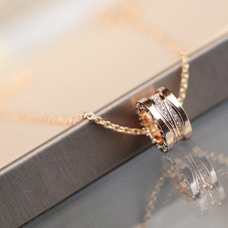 [Amore Jewelry]ZERO 1 PINK GOLD DIAMOND NECKLACE