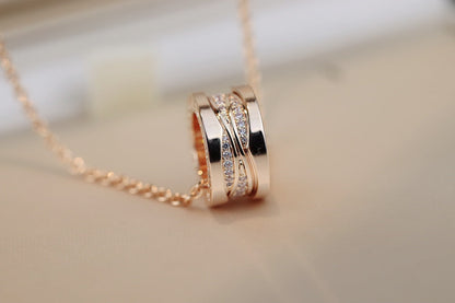 [Amore Jewelry]ZERO 1 PINK GOLD DIAMOND NECKLACE