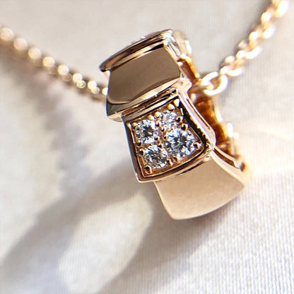 [Amore Jewelry]SERPENTI PEDANT DIAMOND PINK GOLD NECKLACE