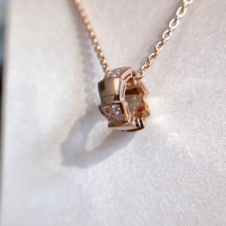 [Amore Jewelry]SERPENTI PEDANT DIAMOND PINK GOLD NECKLACE
