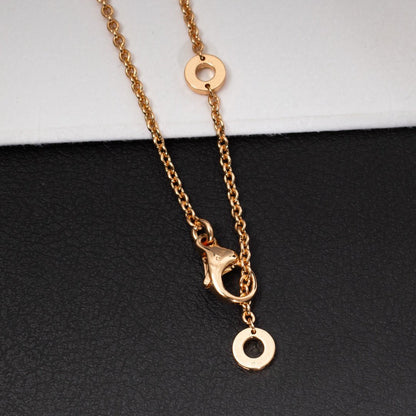 [Amore Jewelry]ZERO 1 WHITE CERAMIC PINK GOLD DIAMOND NECKLACE