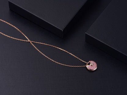 [Amore Jewelry]AMULETTE ROSE GOLD PINK MOP NECKLACE