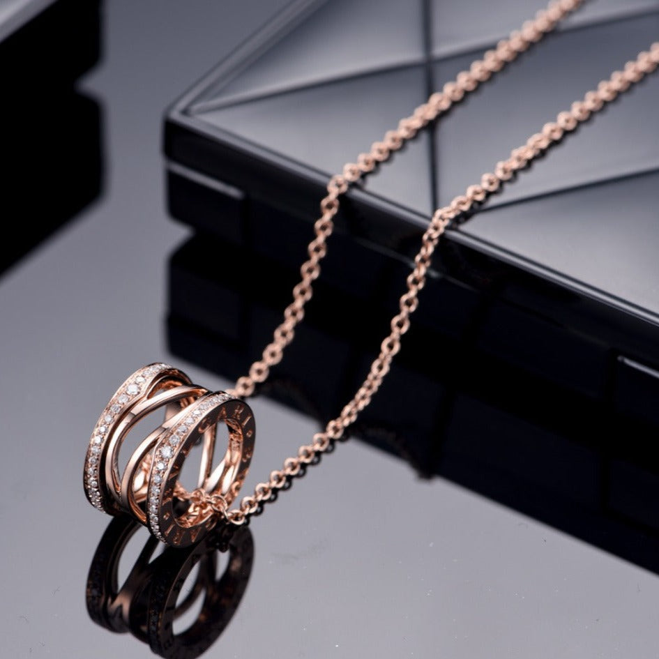 [Amore Jewelry]ZERO 1 PINK GOLD DIAMOND OPEN NECKLACE