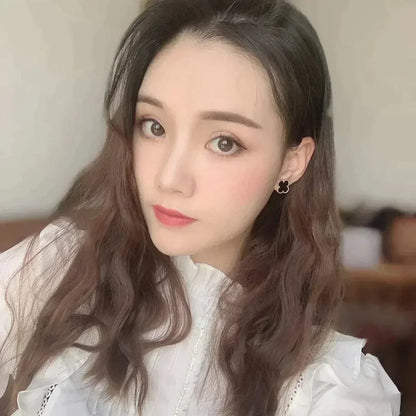 [Amore Jewelry]CLOVER MEDIUM 1 MOTIFS  ONYX STUD EARRINGS