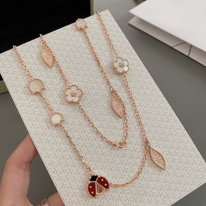[Amore Jewelry]LUCKY SPRING 15 MOTIFS ROSE GOLD NECKLACE