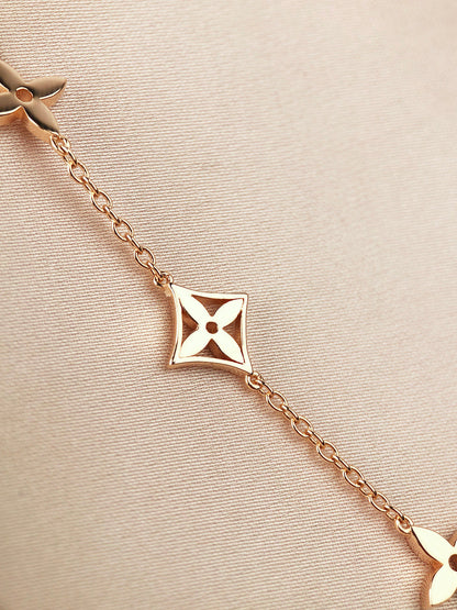 [Amore Jewelry]STAR AND SUN 7 MOTIFS GOLD BRACELET