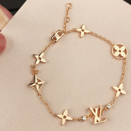 [Amore Jewelry]STAR AND SUN 7 MOTIFS GOLD BRACELET